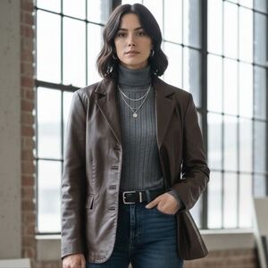 Sonoma XL Vintage Y2K Modern Contemporary Old Money Lambskin Leather Jacket